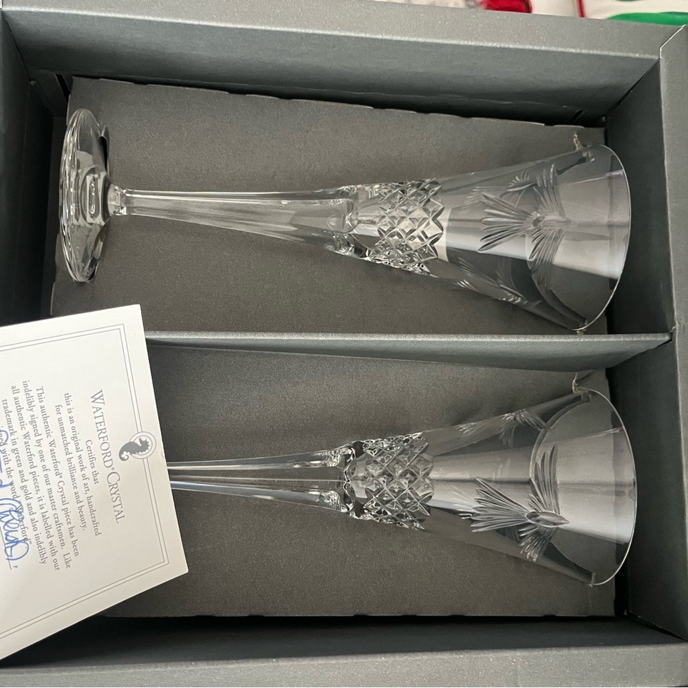 Millennium Waterford Crystal Champagne Flutes Collection - Picture 2 of 3